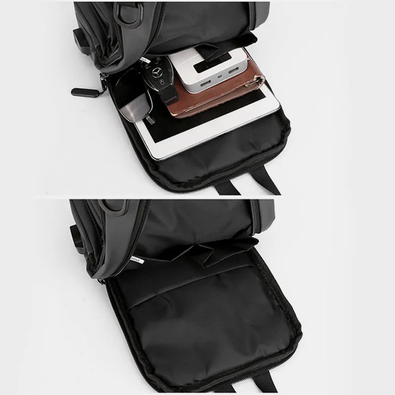 4 Way-use Lightweight Multi-Pocket Classic Sling Bag With USB Charging Port
