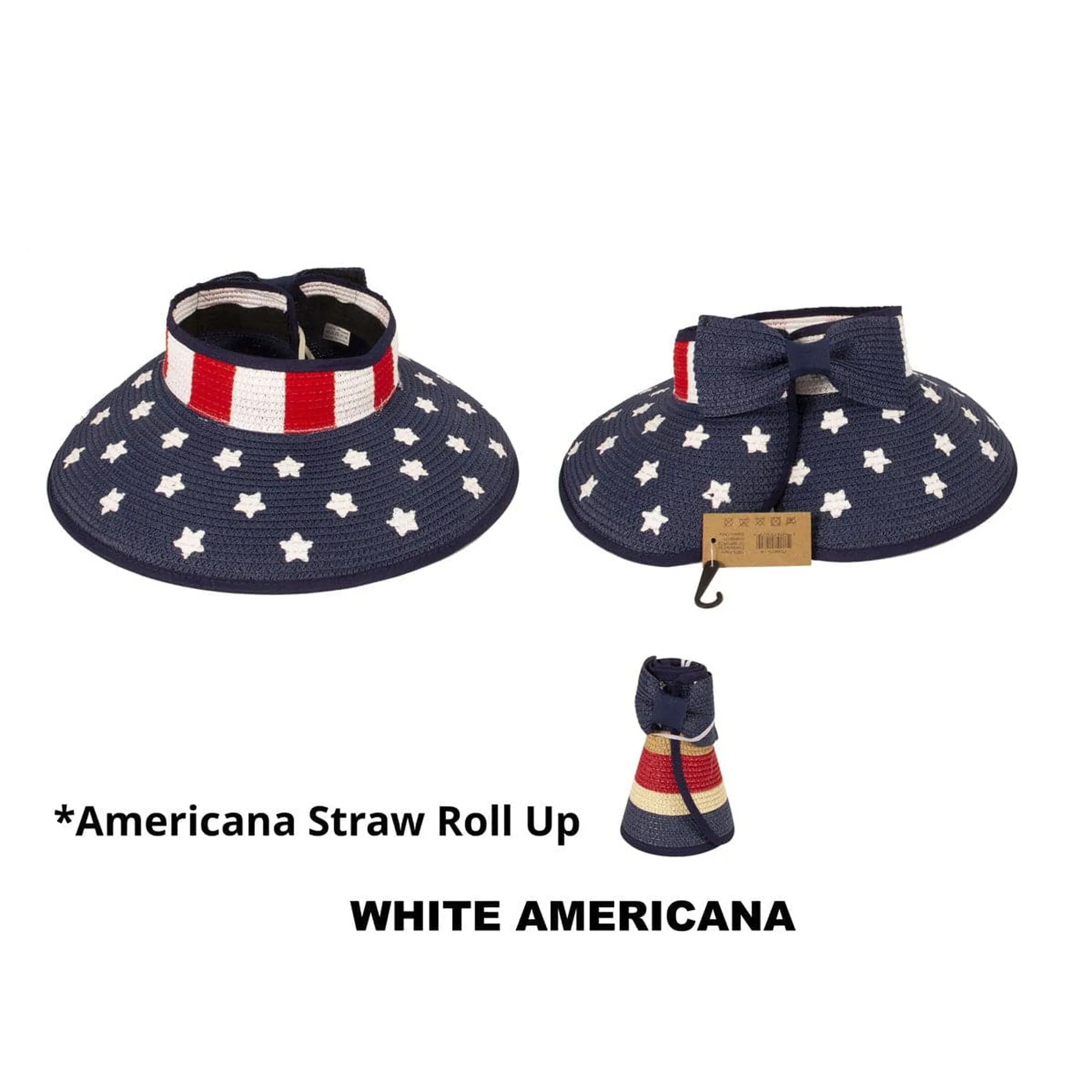 Americana Patriotic Rollable Visor For Adventures, 4th Of July, American Flag Print, Easy To Travel And Roll