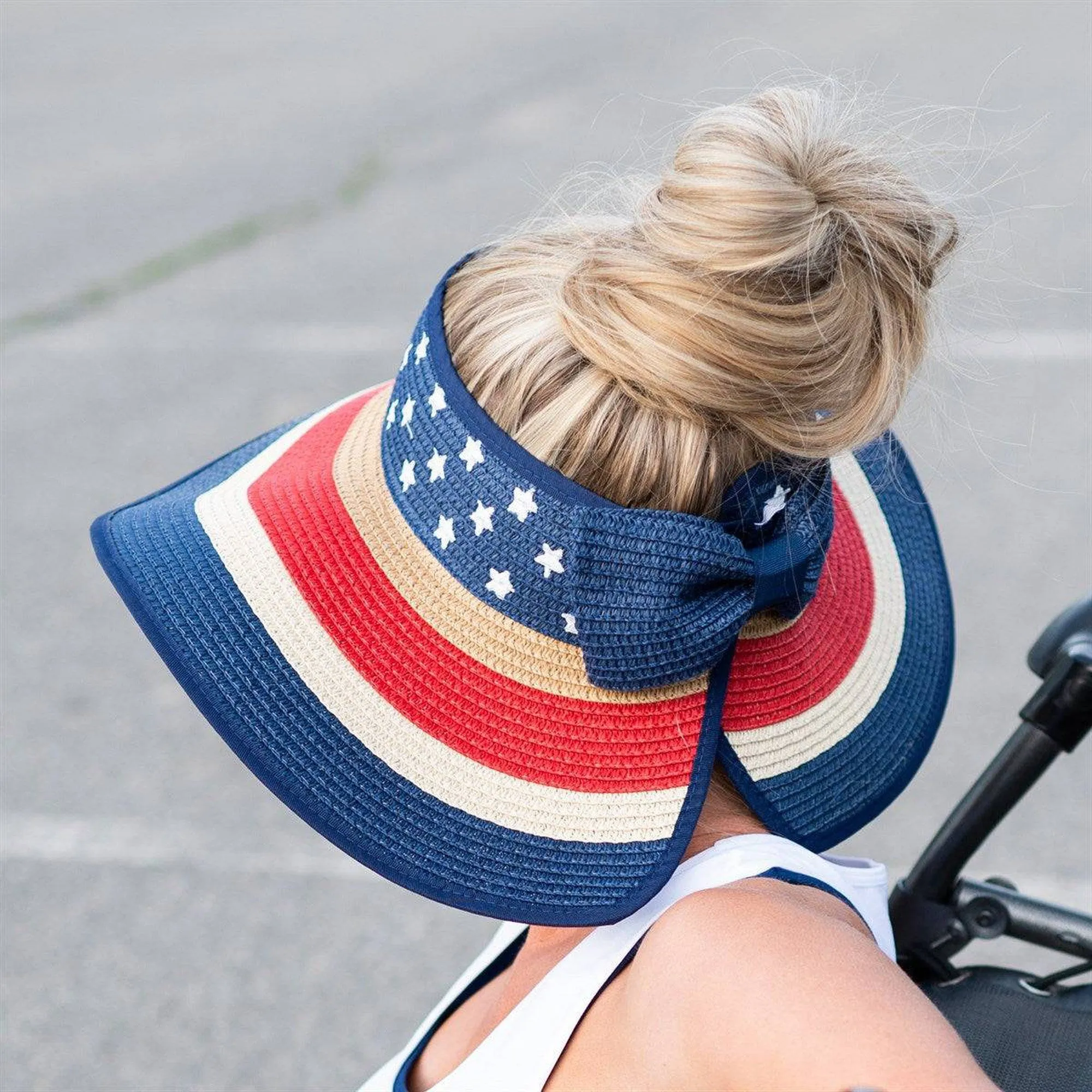 Americana Patriotic Rollable Visor For Adventures, 4th Of July, American Flag Print, Easy To Travel And Roll