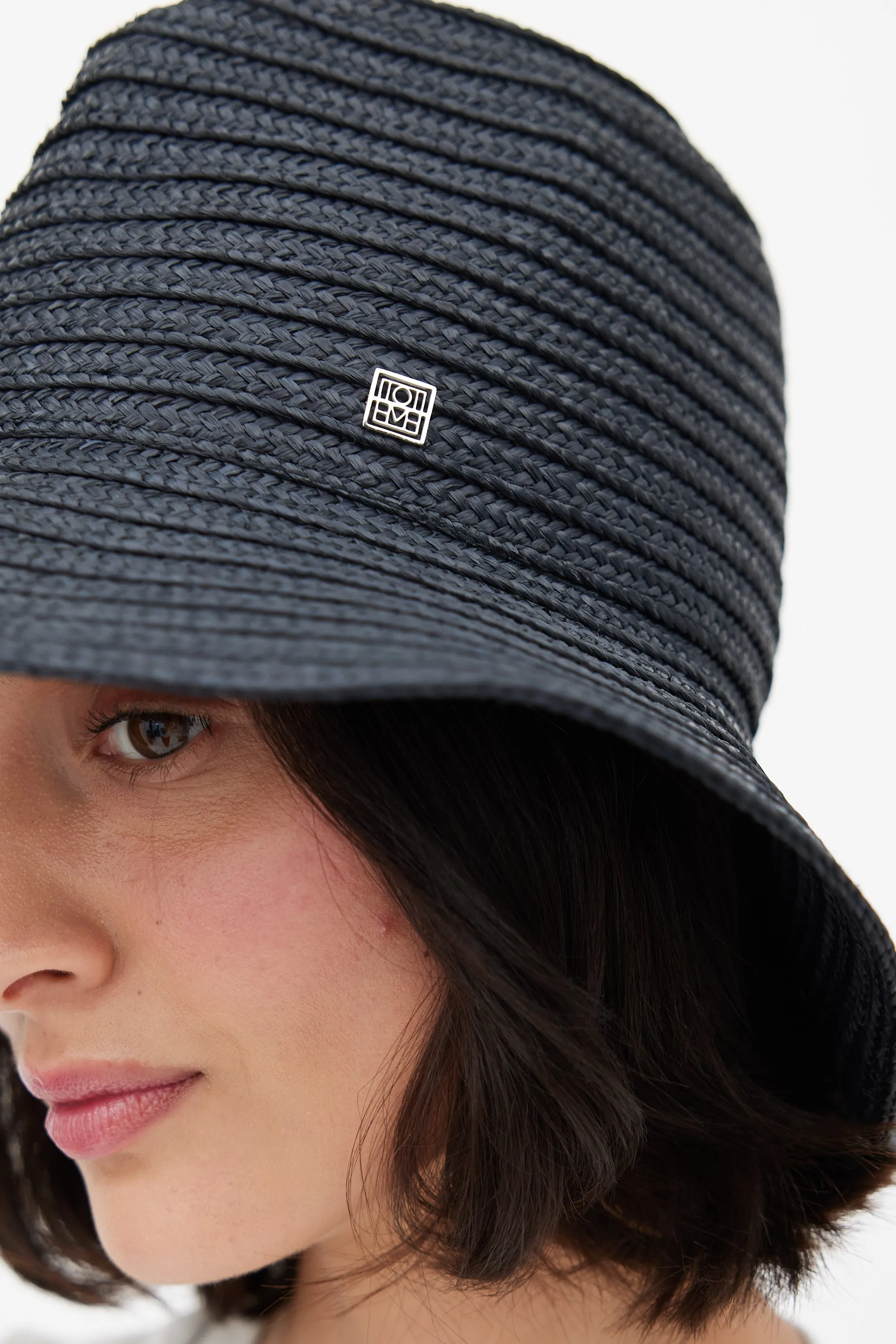Black Panama Interwoven Sun Hat