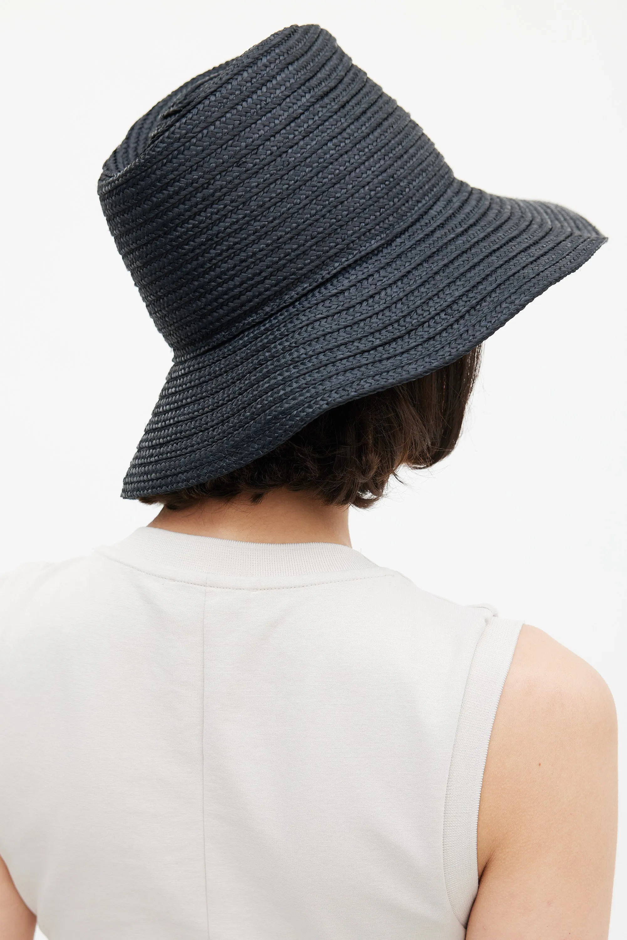 Black Panama Interwoven Sun Hat