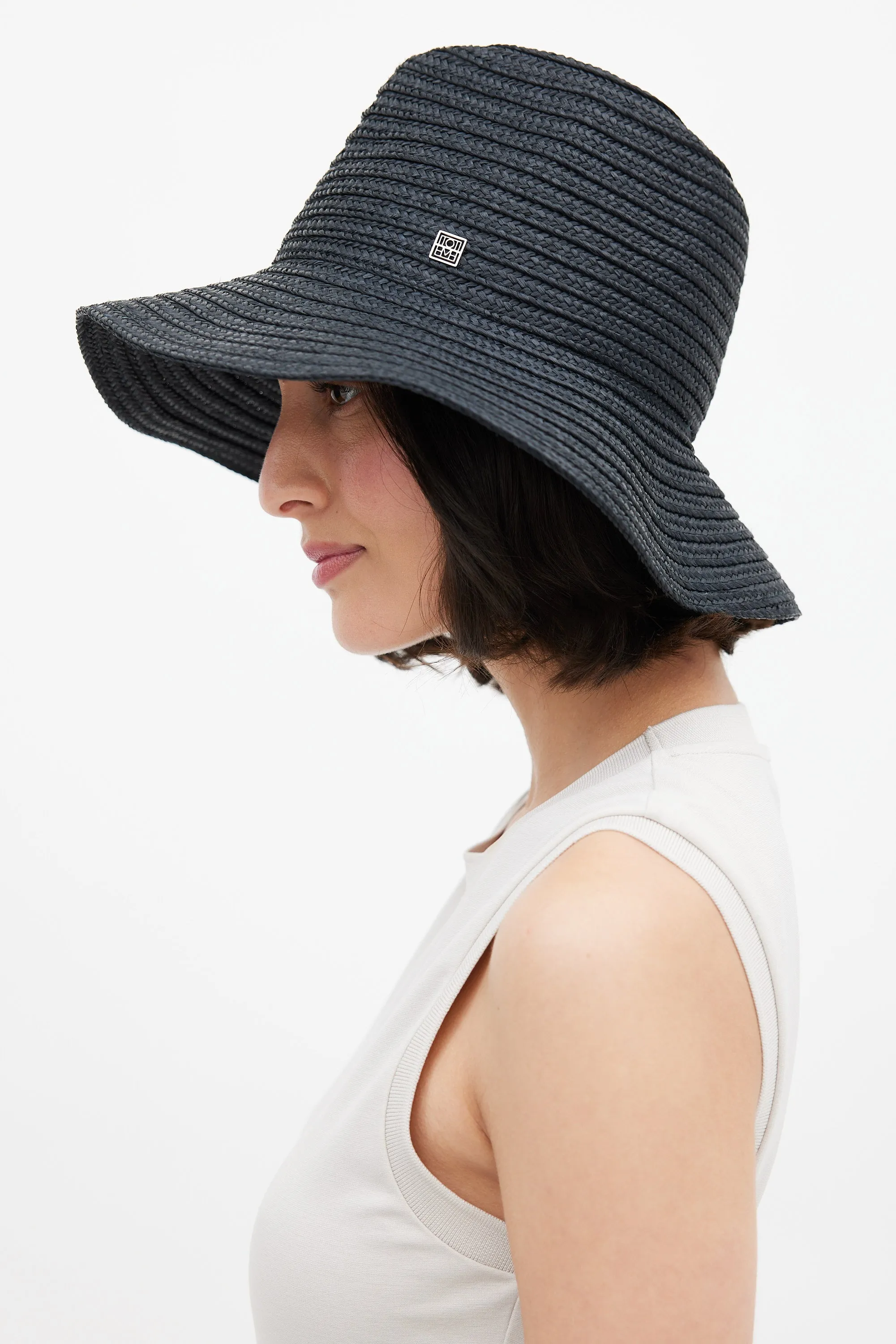 Black Panama Interwoven Sun Hat