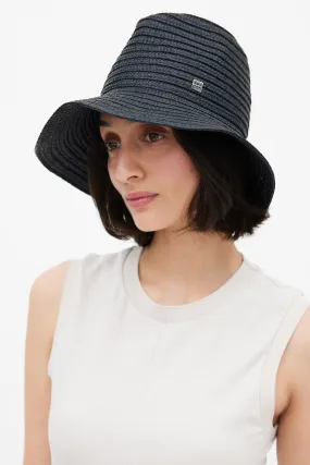 Black Panama Interwoven Sun Hat
