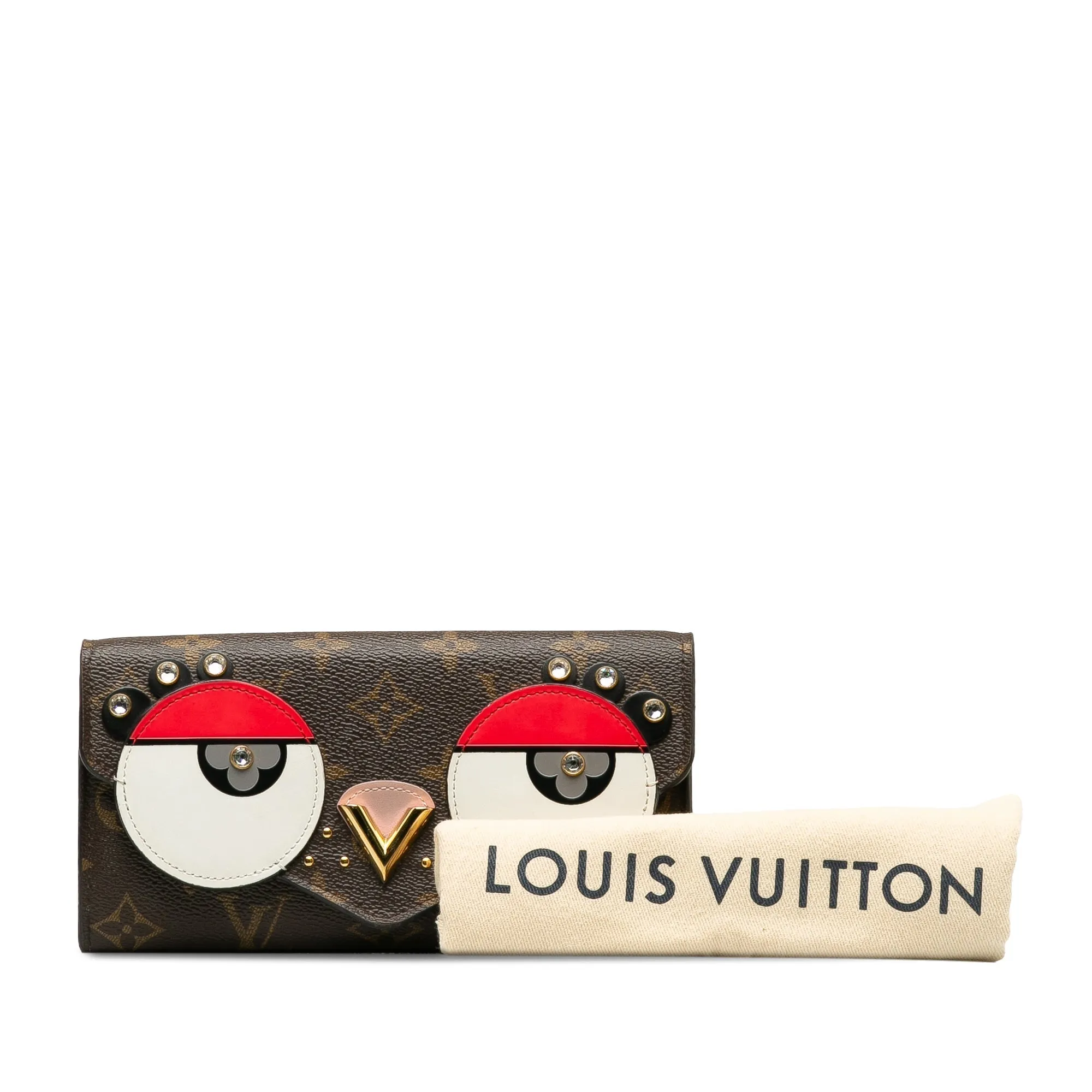 Brown Louis Vuitton Monogram Valentines Bird Sarah Wallet
