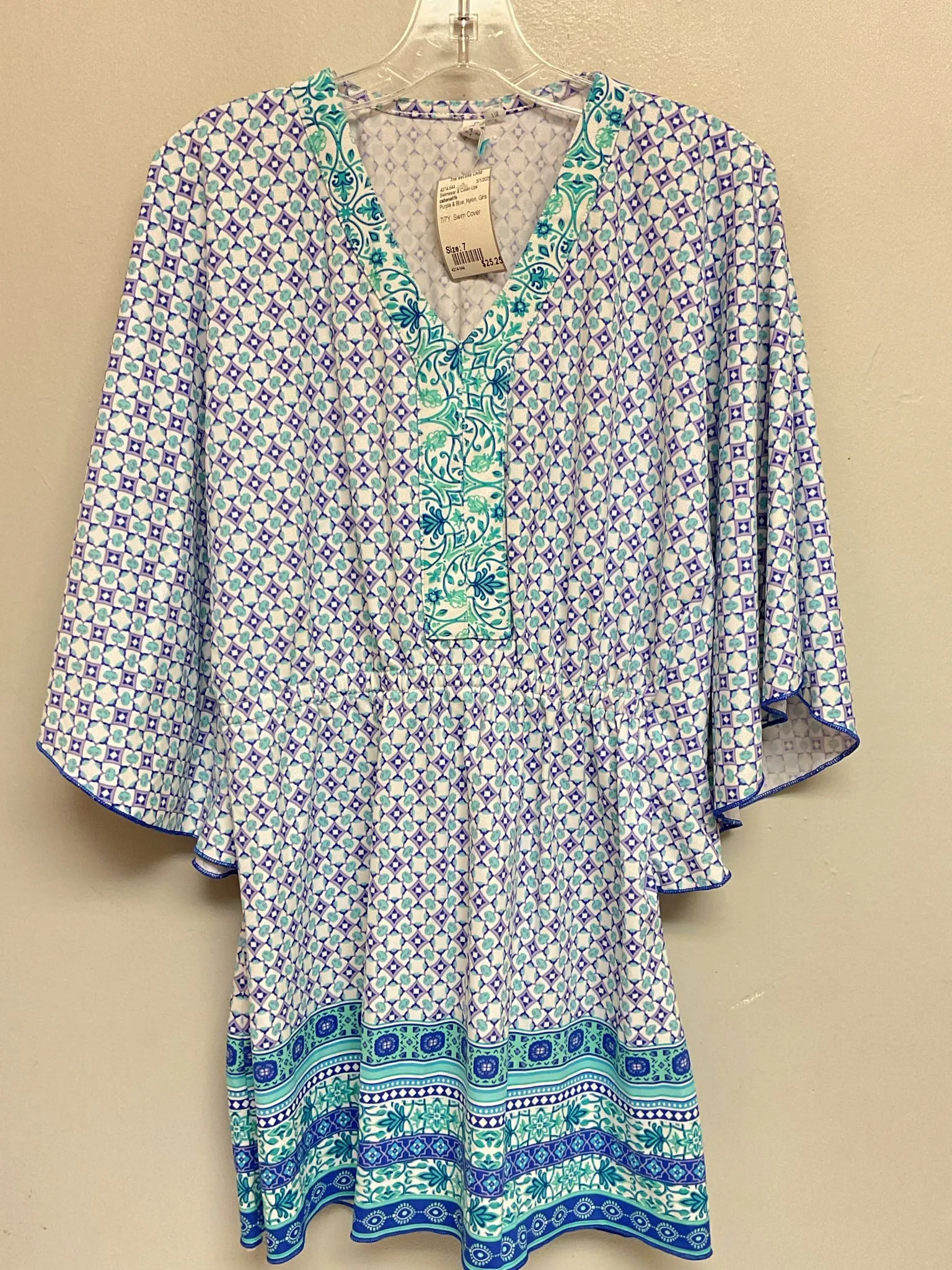 cabanalife Size 7 Purple & Blue Nylon Girls Swimwear & Cover-Ups