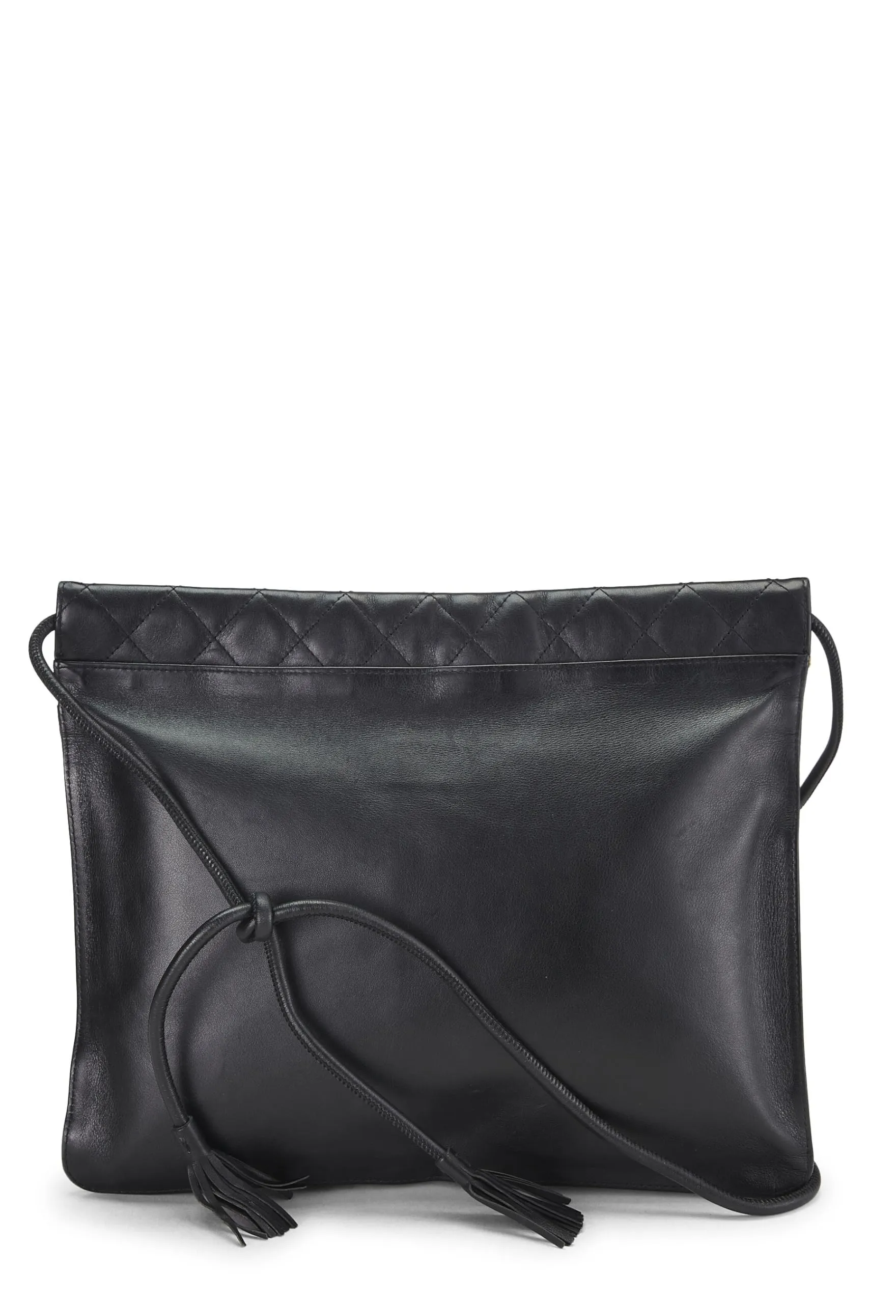 Chanel,  Black Calfskin Cambon Ligne Multi Pocket Shoulder Bag, Black