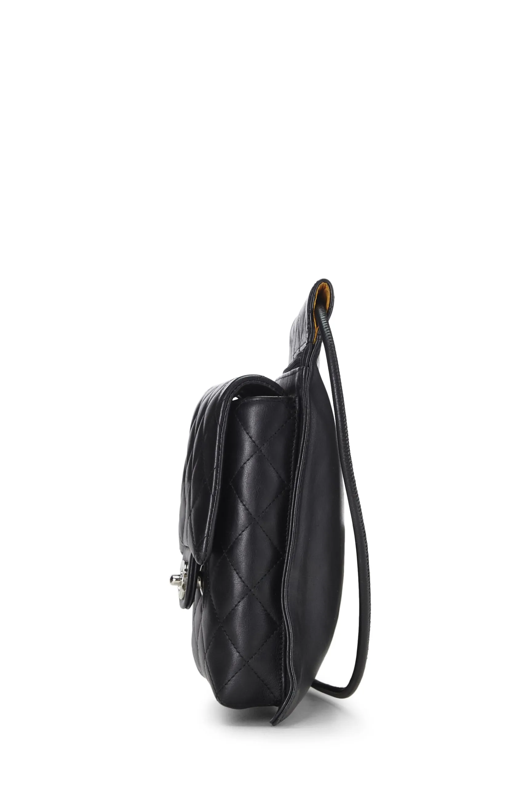 Chanel,  Black Calfskin Cambon Ligne Multi Pocket Shoulder Bag, Black