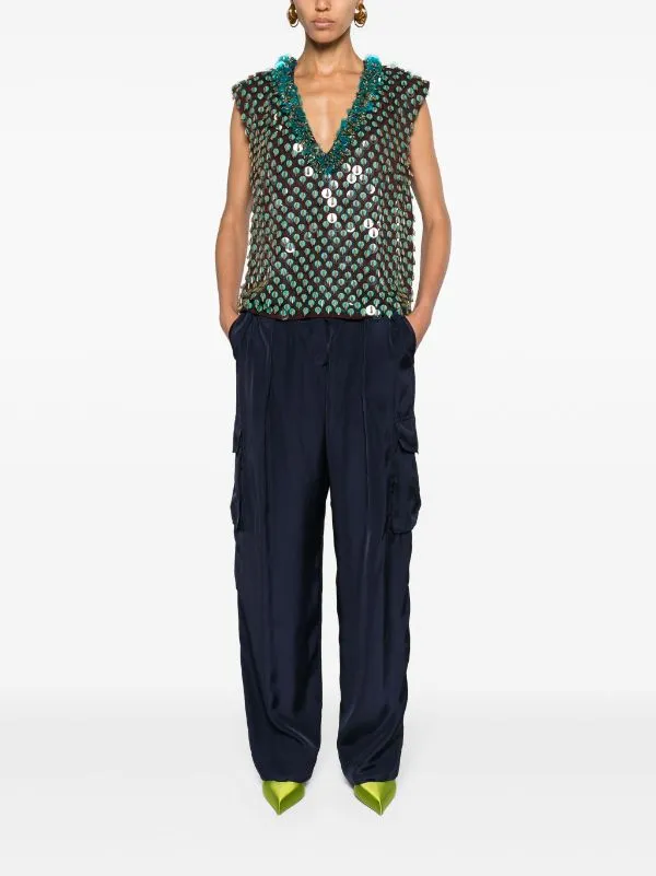 DRIES VAN NOTEN - Women Viscose Cargo Pants