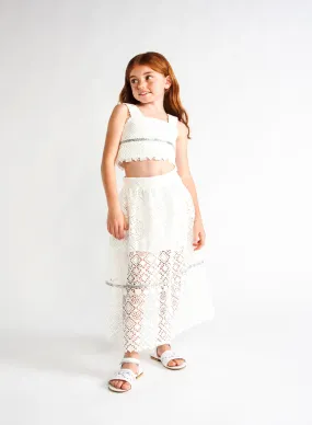 Embellished Macramé Top