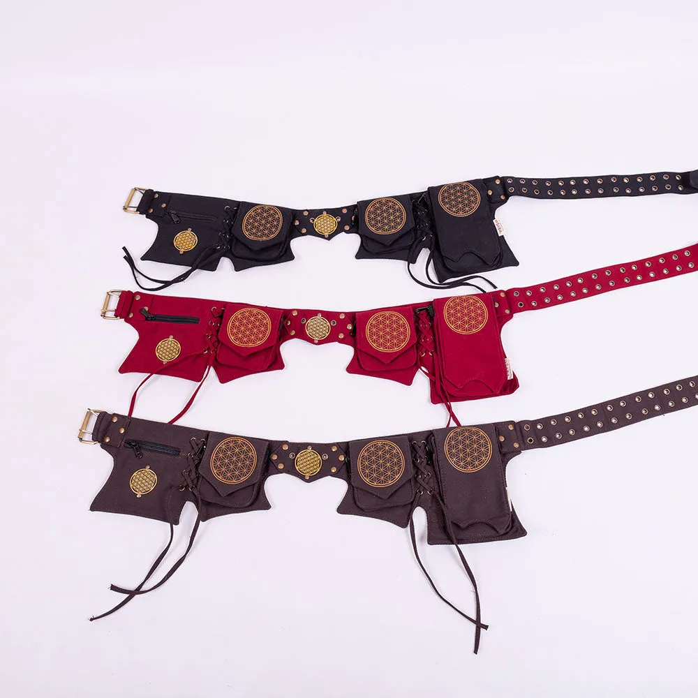 Flower of Life Multi Pocket Belt