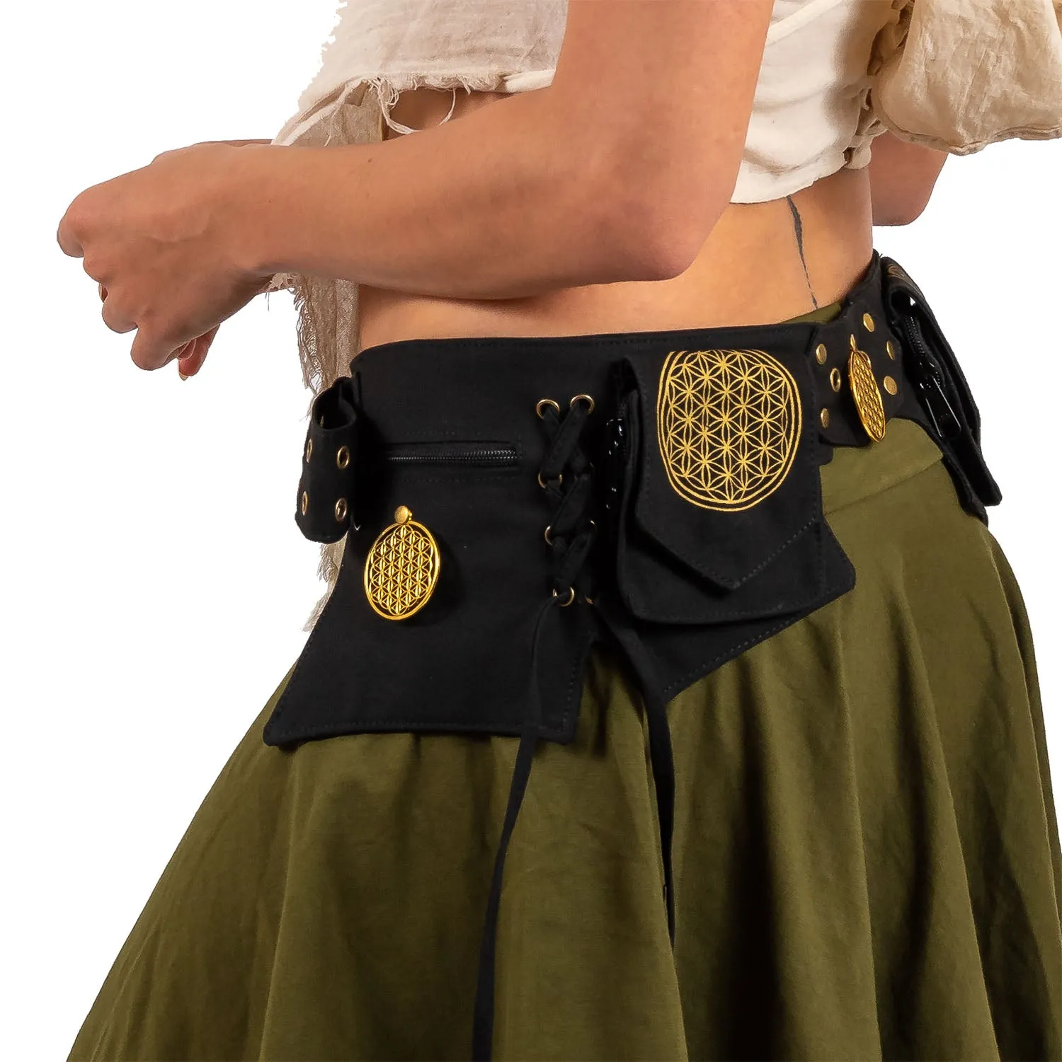 Flower of Life Multi Pocket Belt