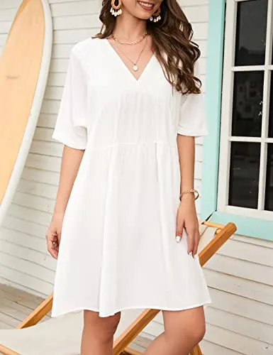 Flowy V-Neck Beach Dress: Women's Swimsuit Cover Up