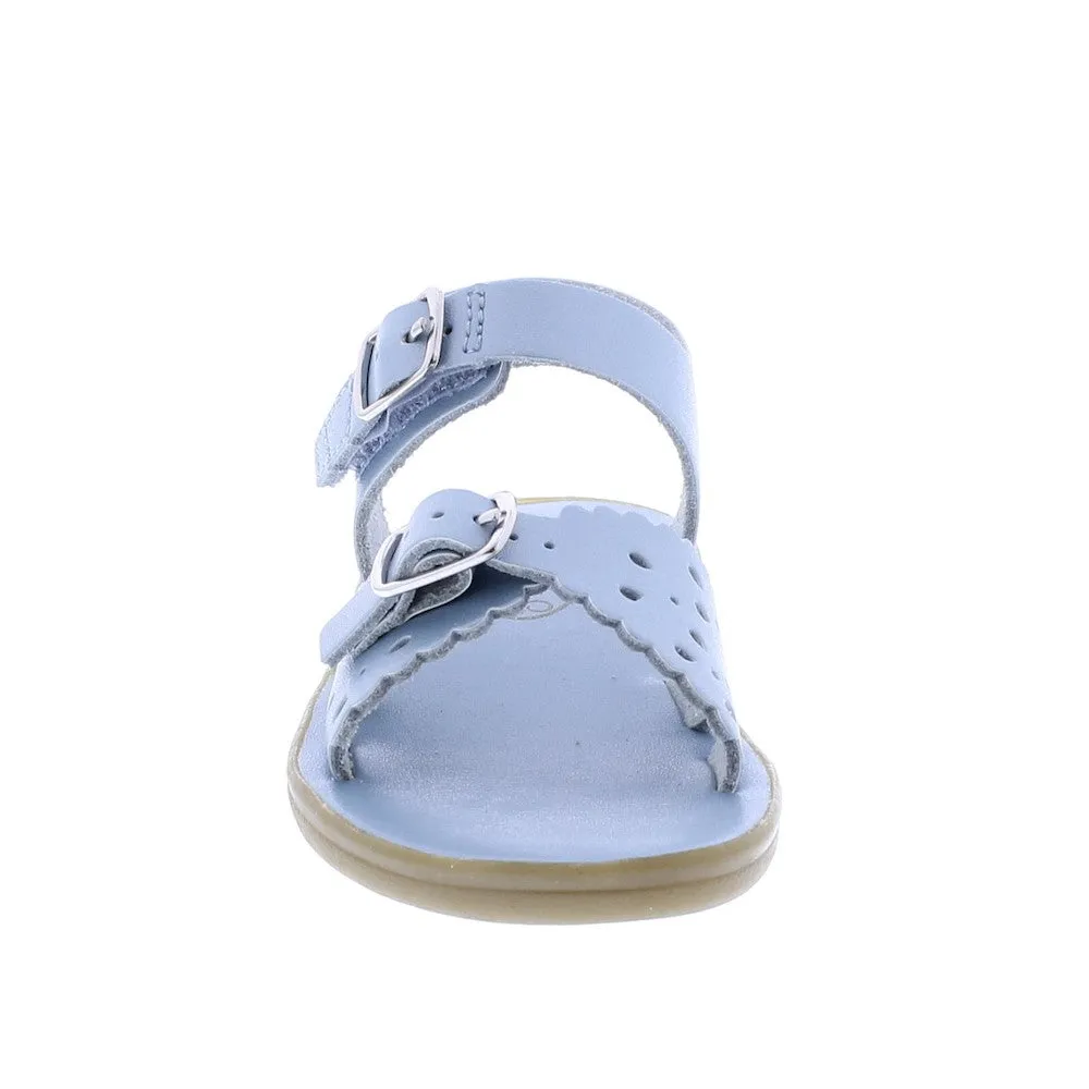 Footmates Girls Sustainable Sandals - Eco-Ariel Microfiber - Pearlized Blue