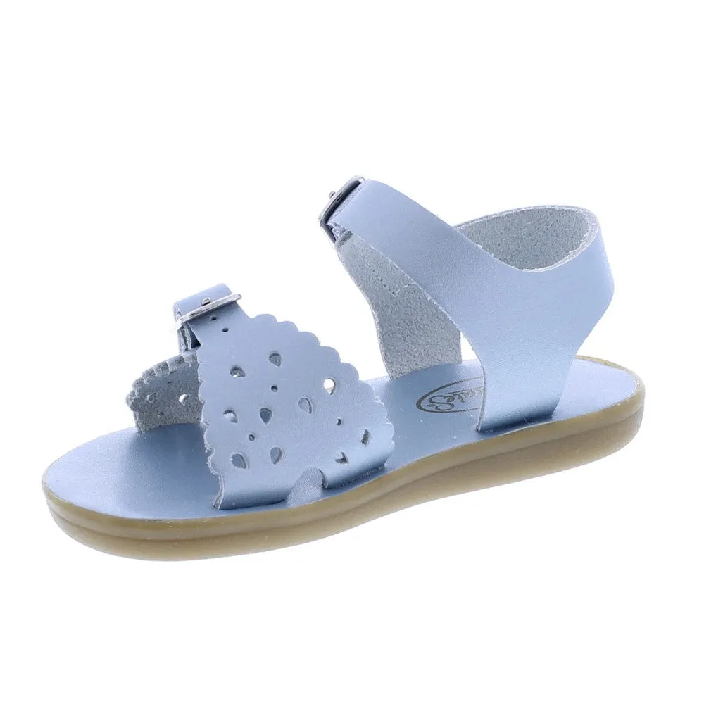 Footmates Girls Sustainable Sandals - Eco-Ariel Microfiber - Pearlized Blue