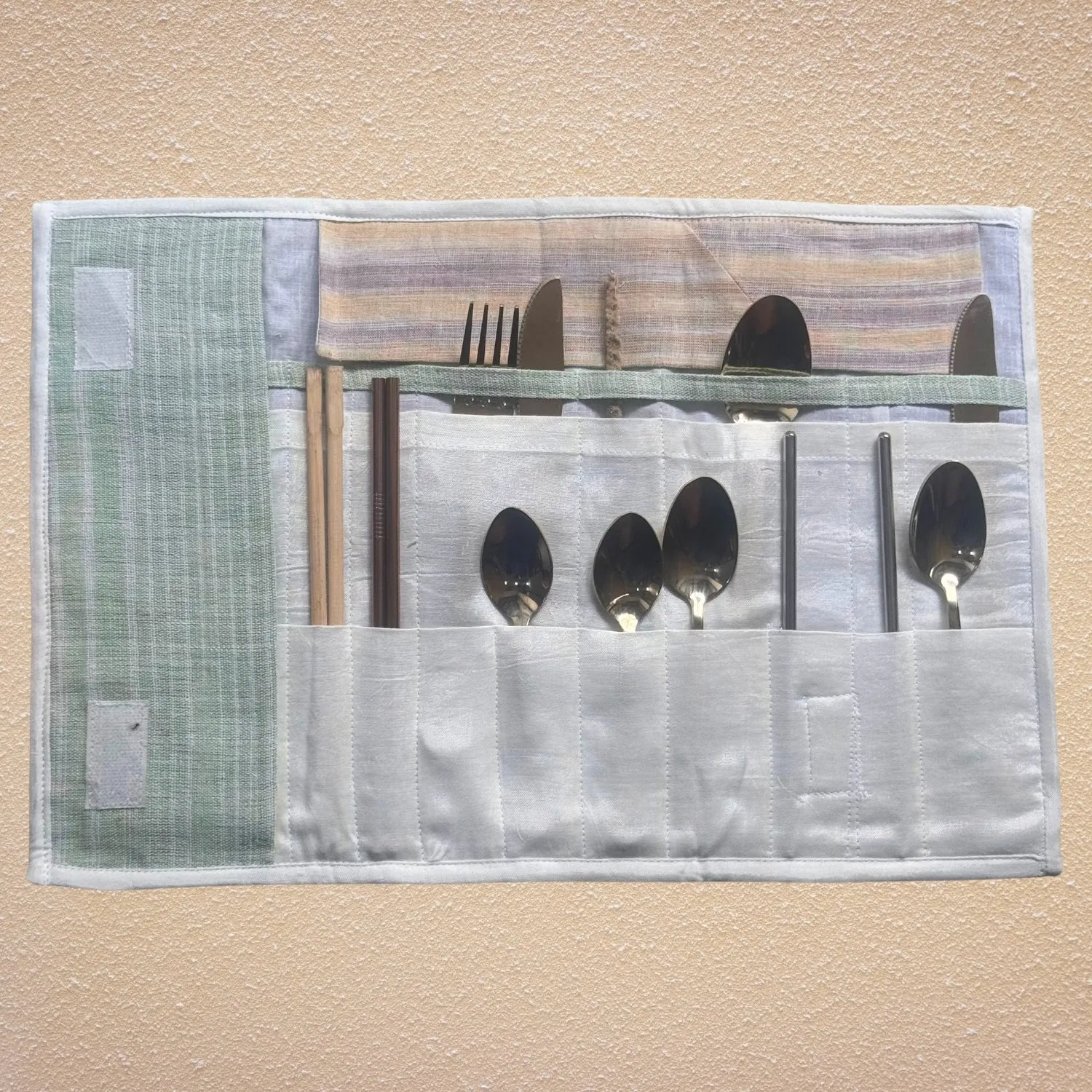 Grey Multi Pocket Pouch/Case | Kitchen & School Stationery Purpose | Travel Apt
