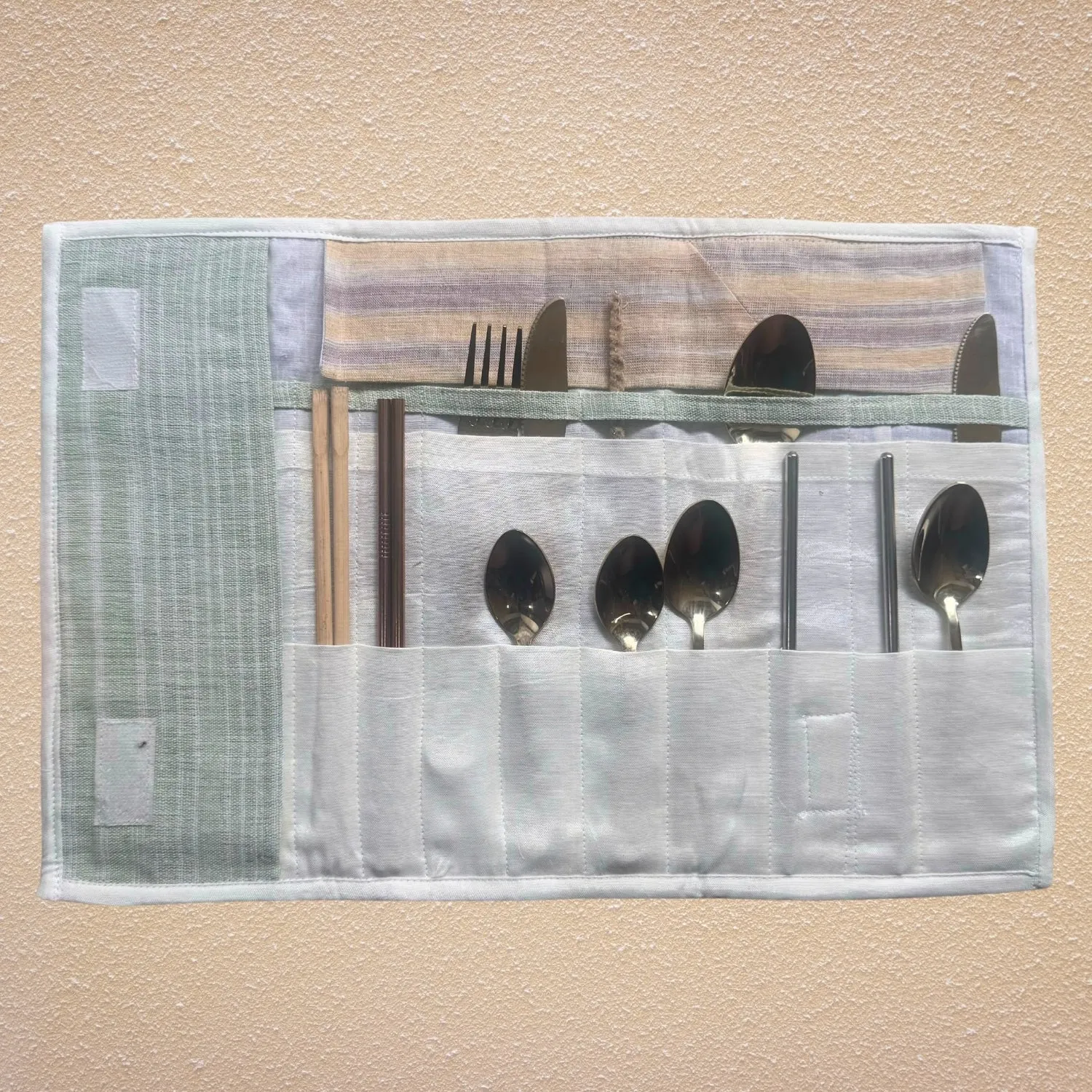 Grey Multi Pocket Pouch/Case | Kitchen & School Stationery Purpose | Travel Apt