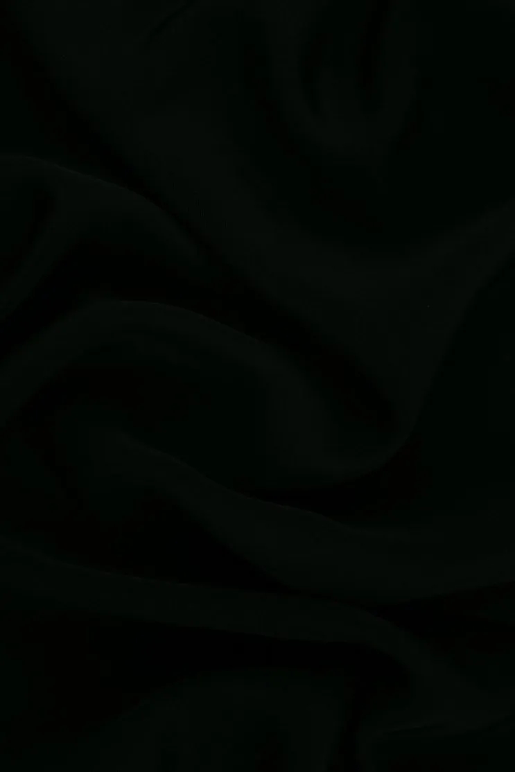 Jet Black Silk 4-Ply Crepe Fabric