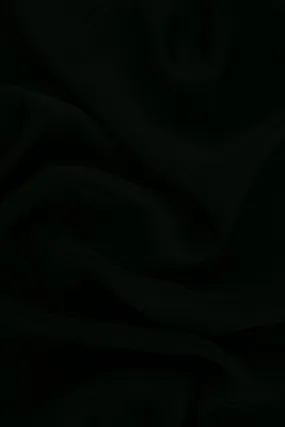 Jet Black Silk 4-Ply Crepe Fabric