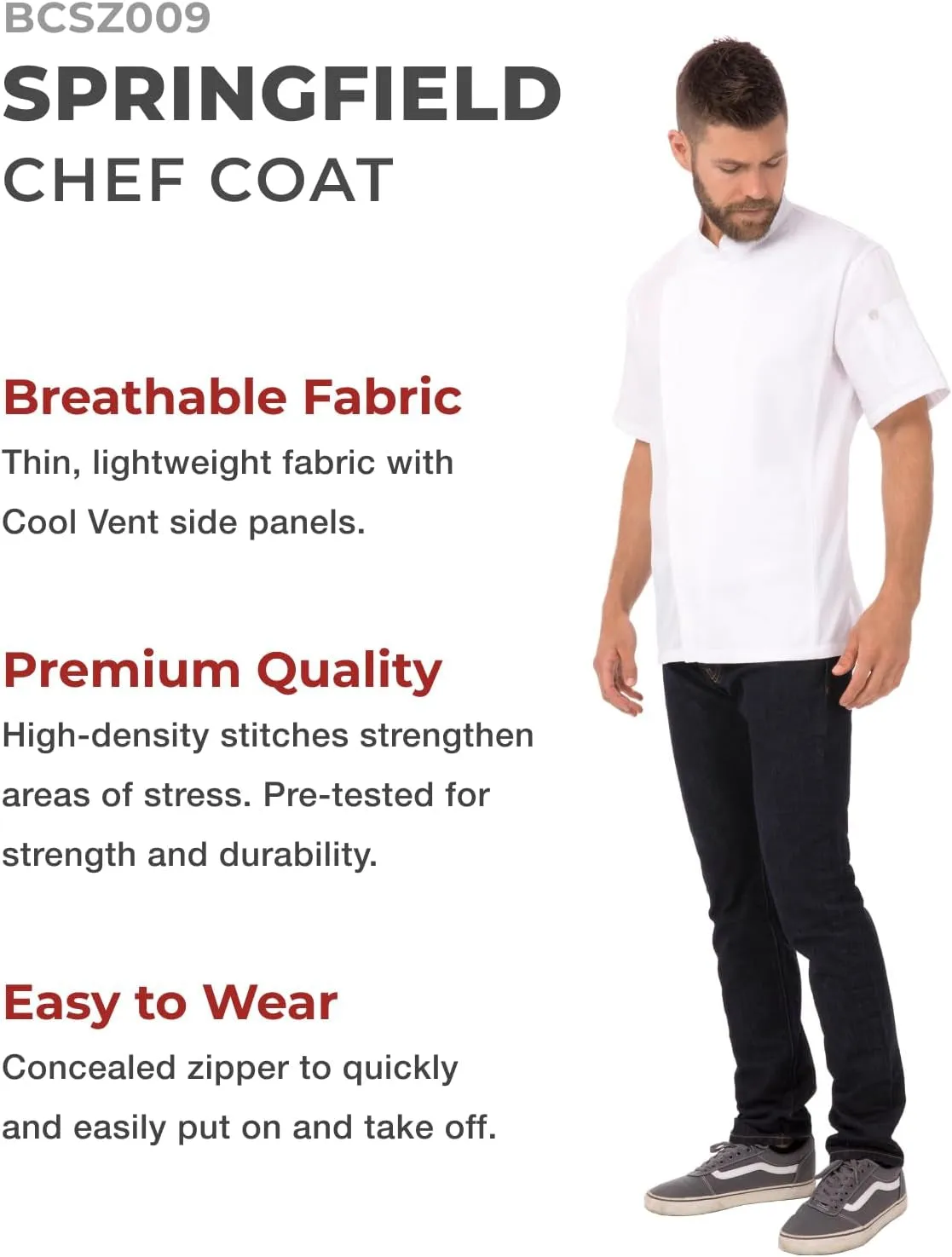 Men'S Springfield Chef Coat