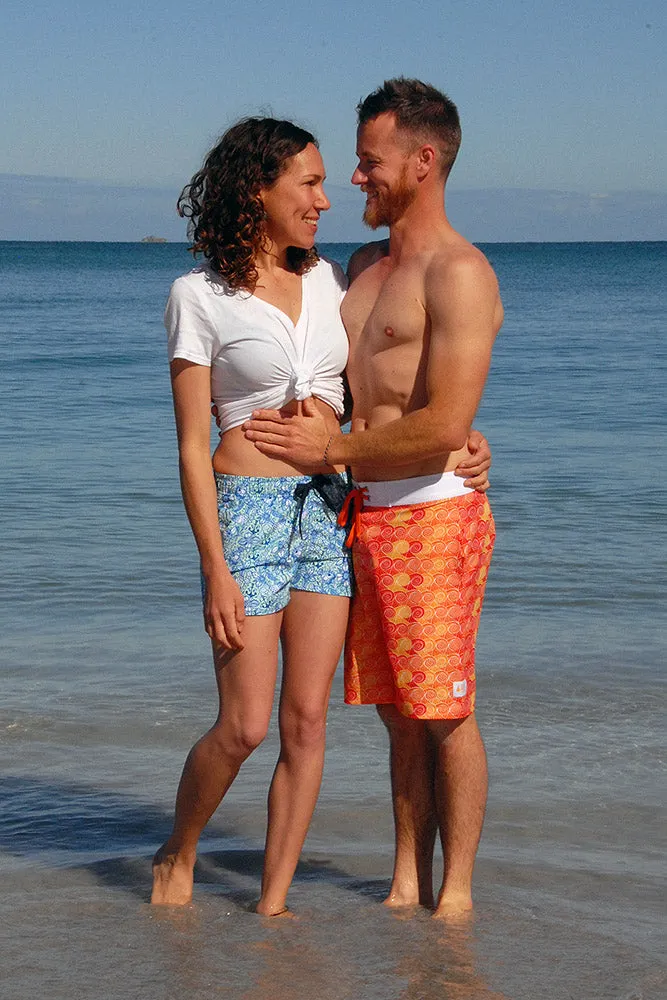 Men's Surfer Boardies: Orange Crush