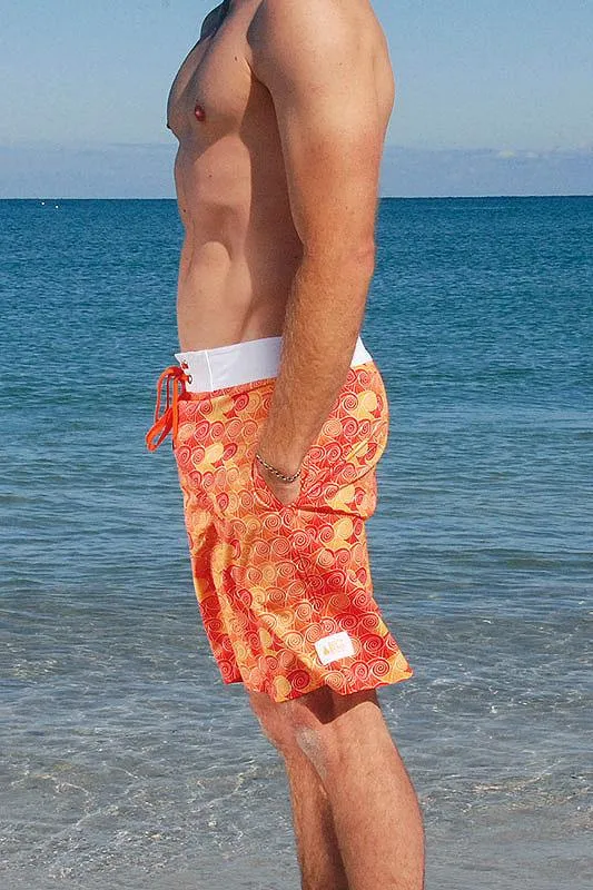 Men's Surfer Boardies: Orange Crush