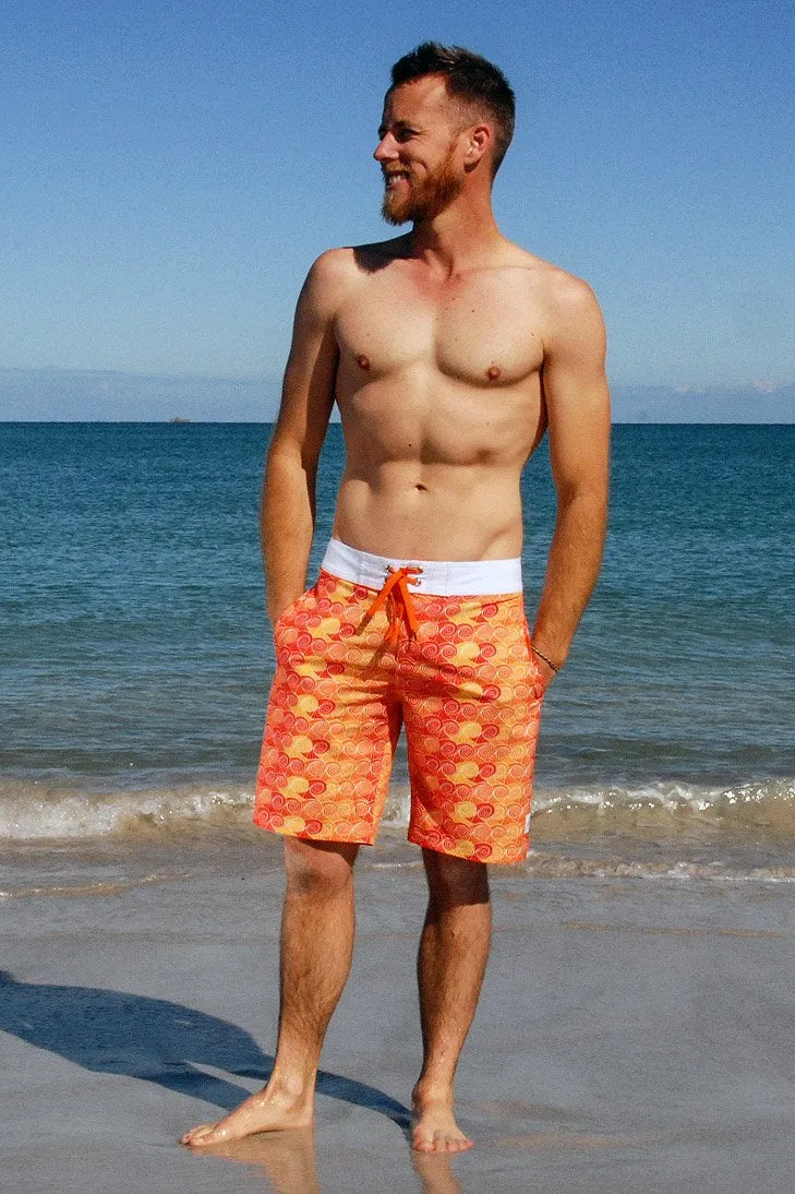 Men's Surfer Boardies: Orange Crush