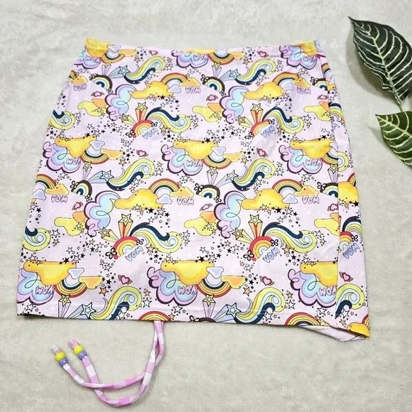 Natalie Fairyfloss Skirt | Bright Fun Colors & Graphics Front Pull