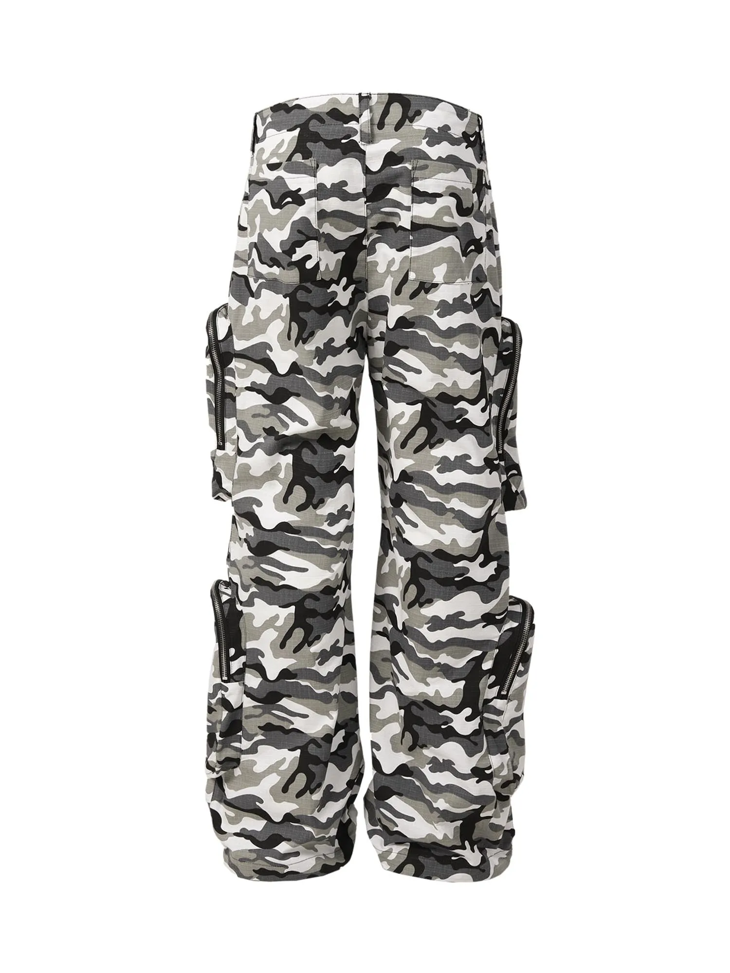 Thesupermade High Street Multi-Pocket Zipper Camouflage Pants