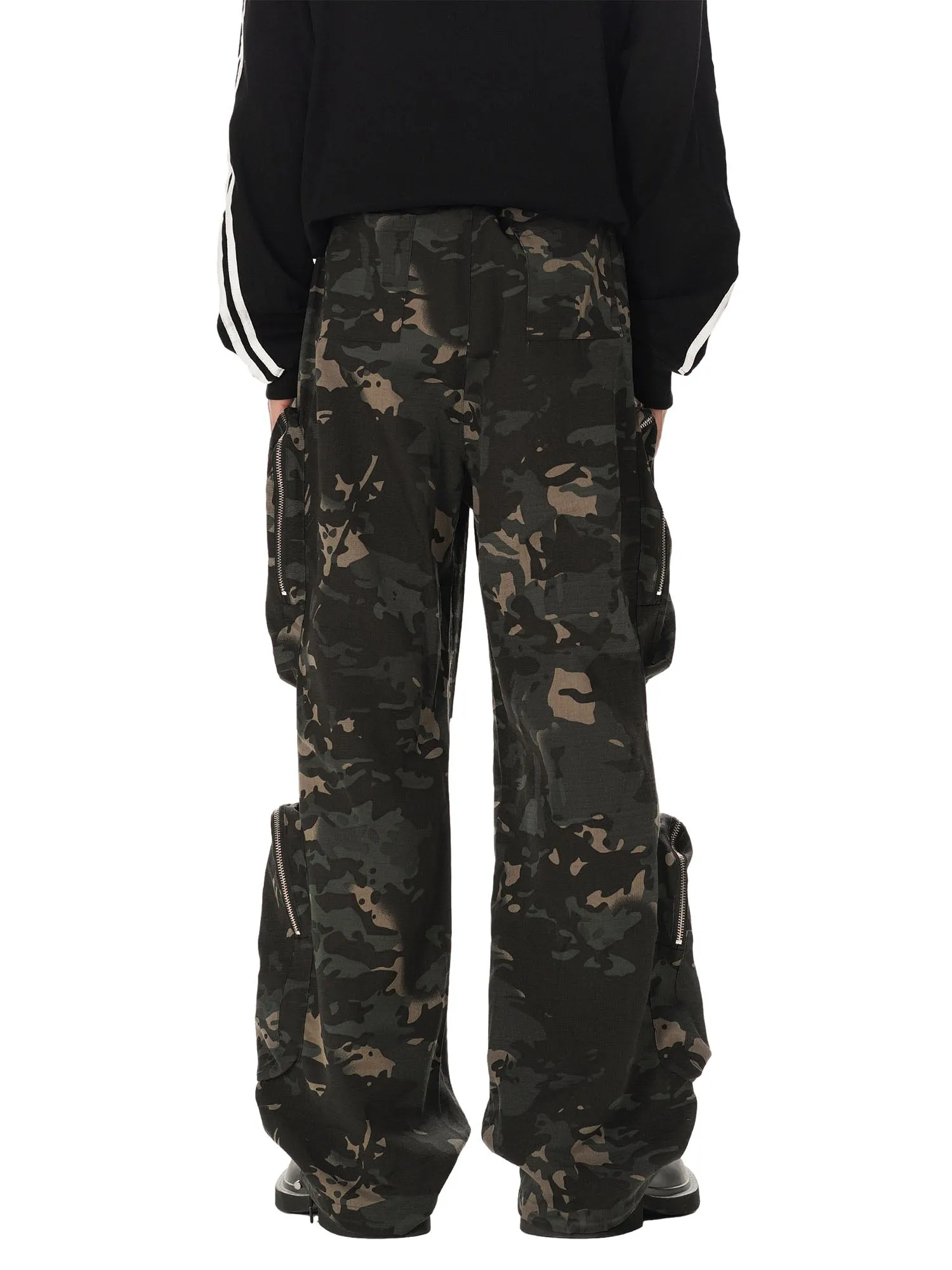 Thesupermade High Street Multi-Pocket Zipper Camouflage Pants