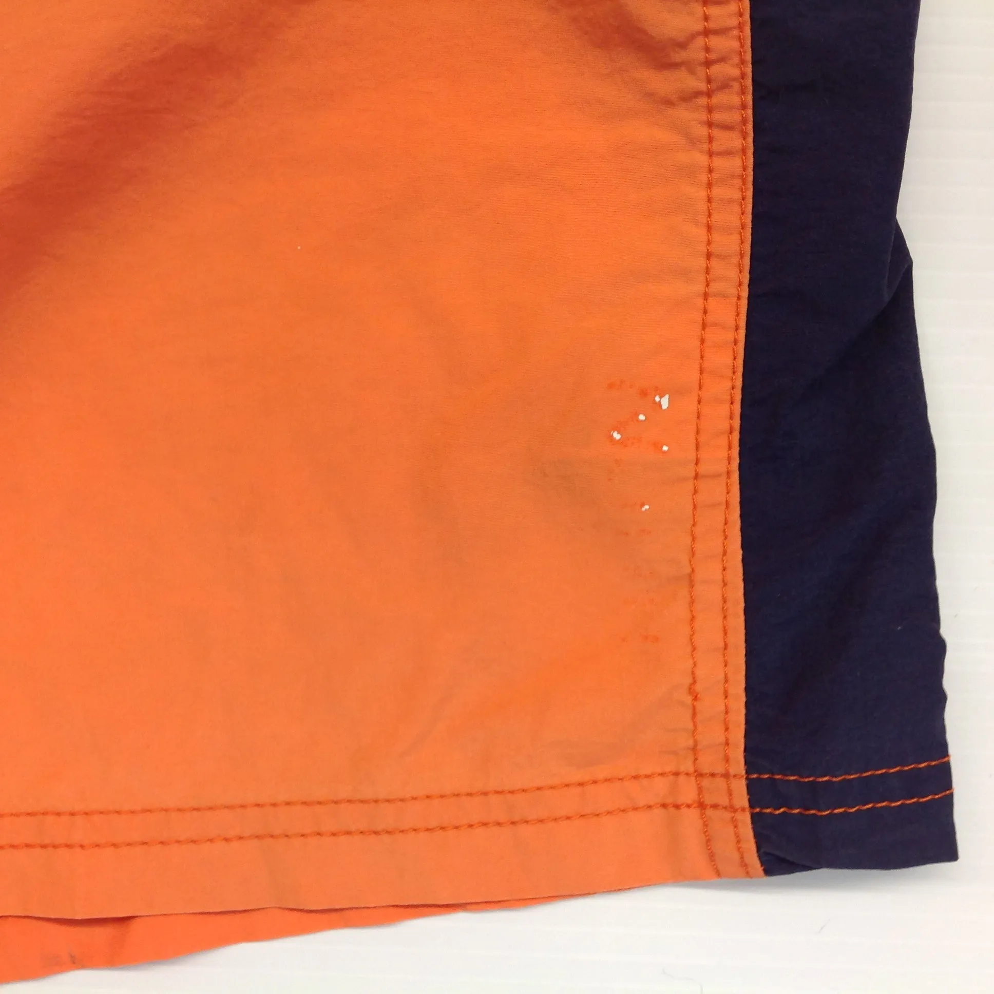 Vintage Nautica Men's Large Nylon Polyester Bathing Suit Swim Trunks Board Shorts Orange Neon Green Navy Blue Blocks