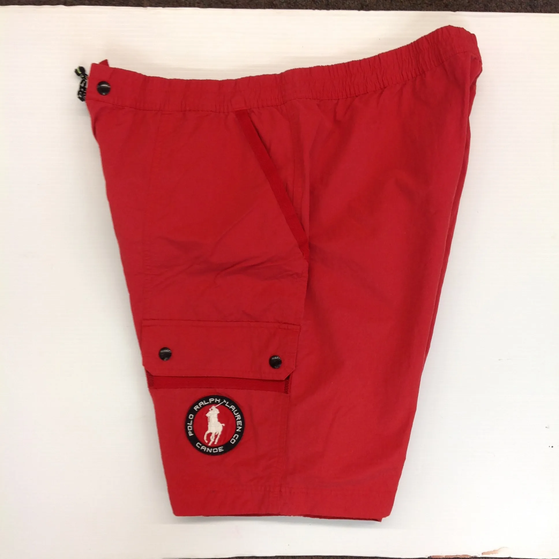 Vintage Polo by Ralph Lauren Red Men's XL C1 Class Canoe Slalom Swim Trunks Board Shorts Bathing Suit
