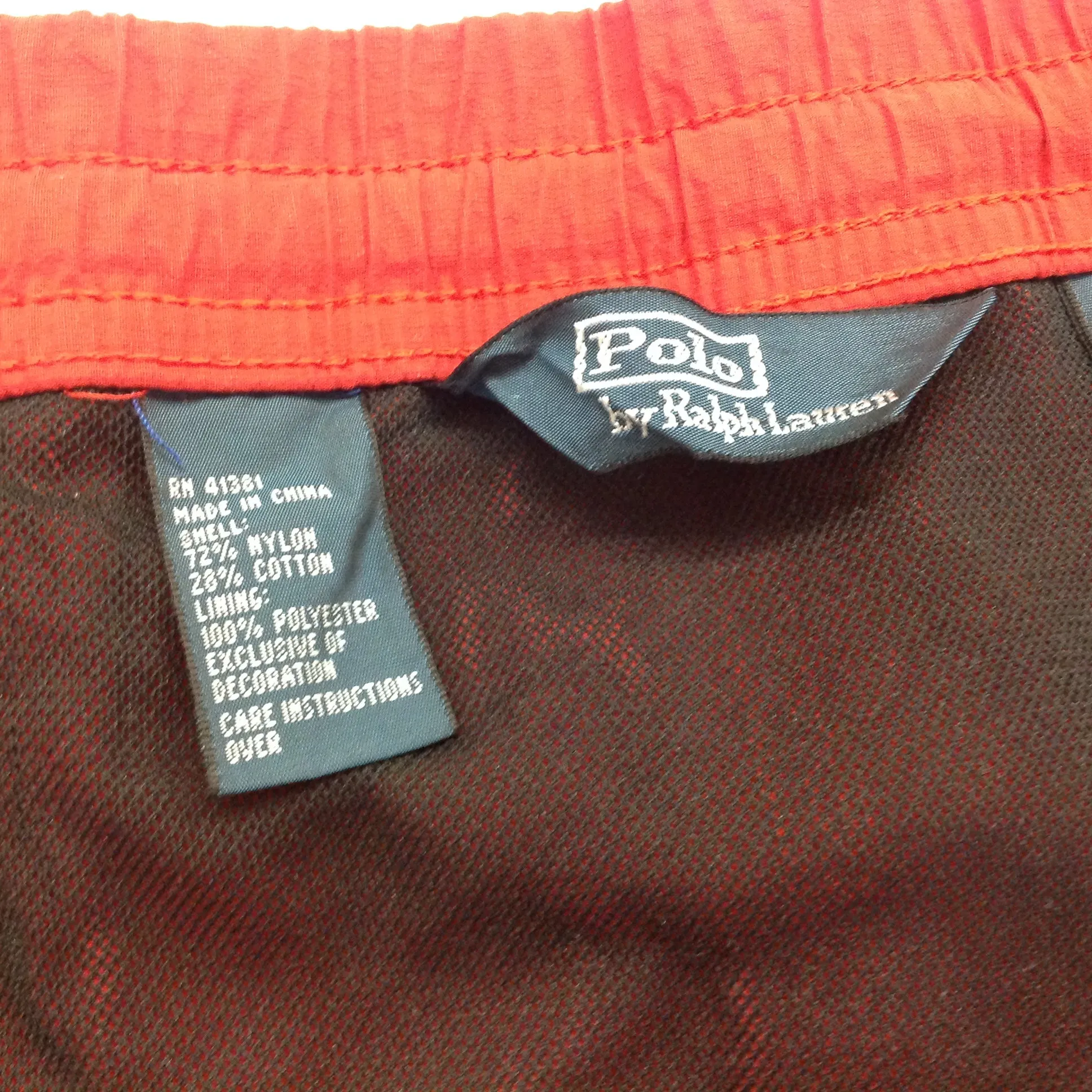 Vintage Polo by Ralph Lauren Red Men's XL C1 Class Canoe Slalom Swim Trunks Board Shorts Bathing Suit