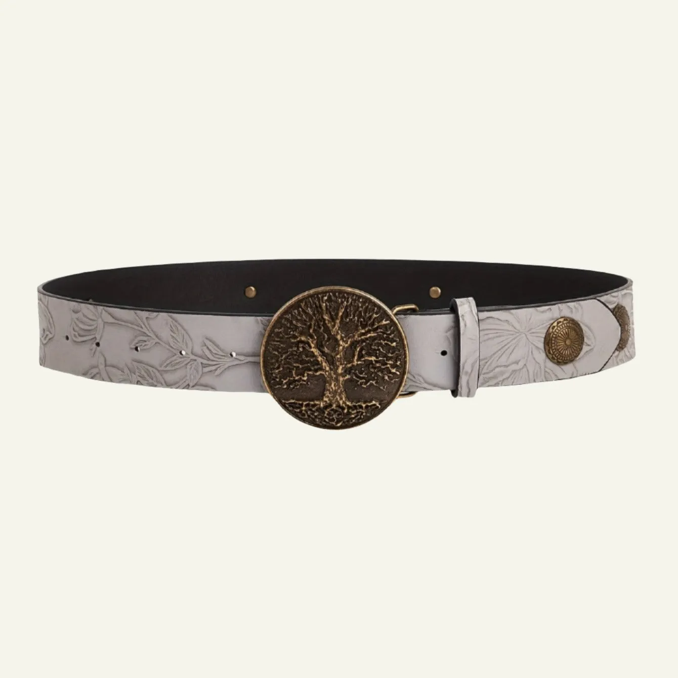 Vintage Tree Pattern Buckle Belt
