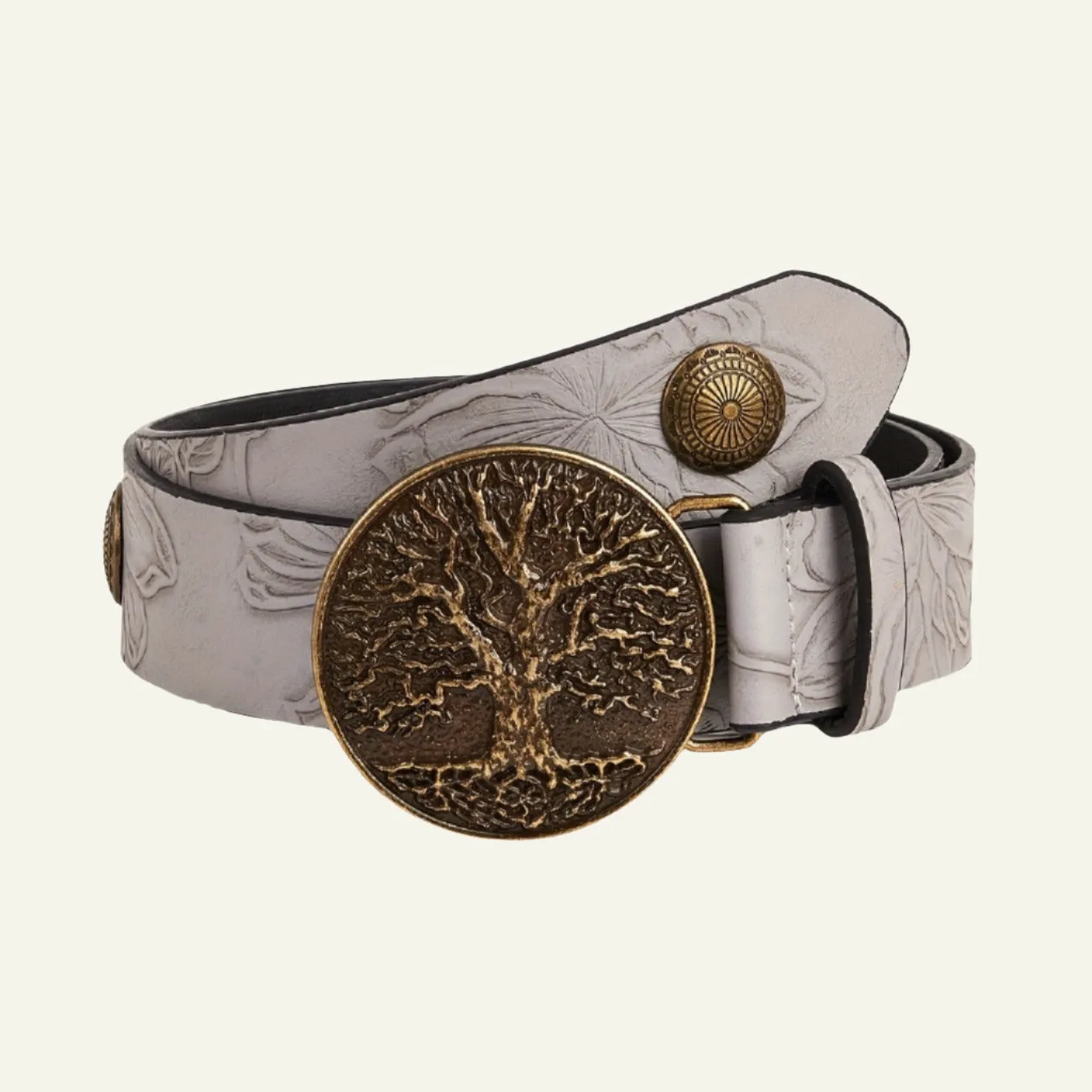Vintage Tree Pattern Buckle Belt