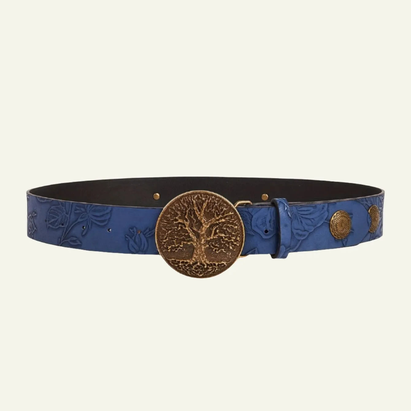 Vintage Tree Pattern Buckle Belt