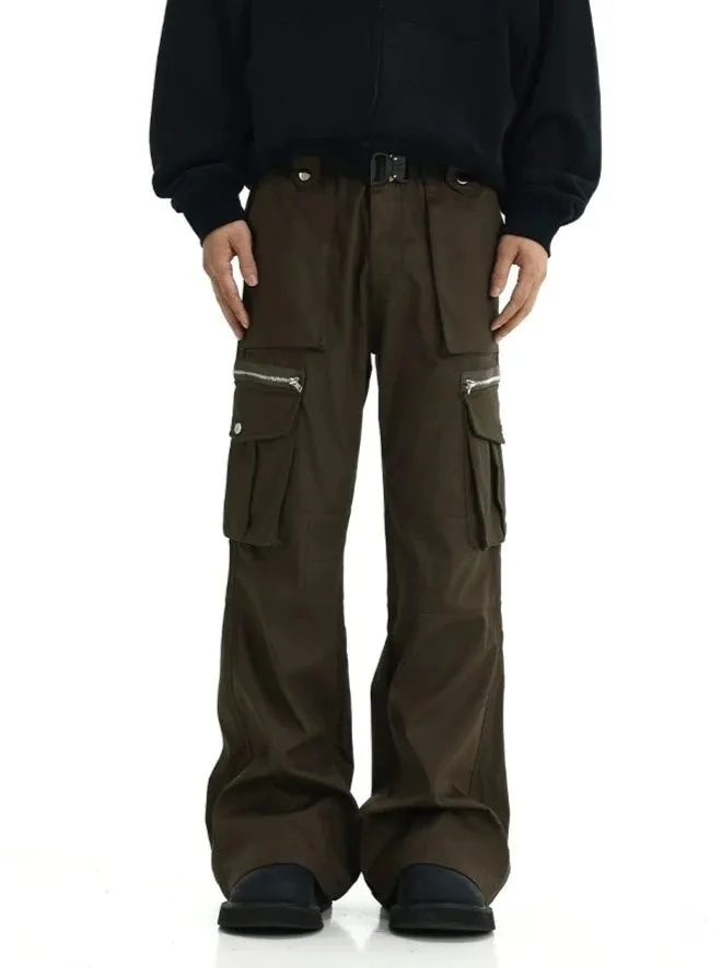 Zipped Multi-Pocket Cargo Pants